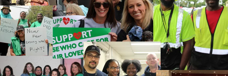 Collage with members of AFSCME Michigan
